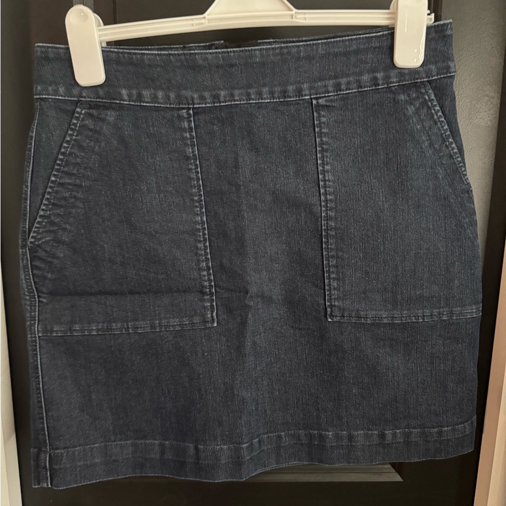 LOFT Dark Indigo Denim Pocket Mini Skirt